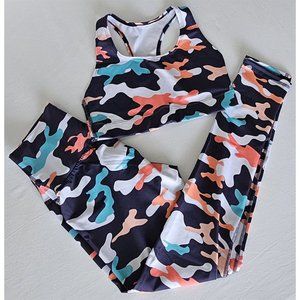 One Size Leggings & Sport Bra Set Print